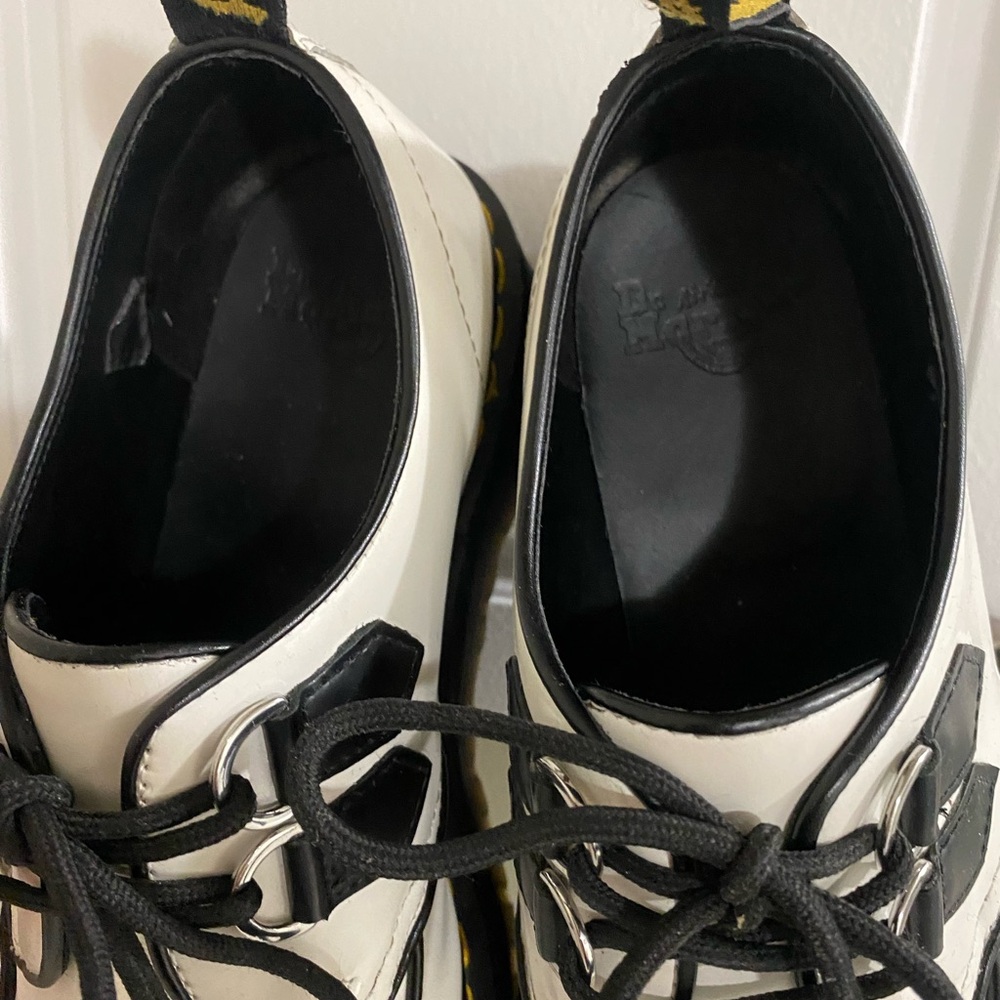 Dr. Martens Black and White Leather Sidney Creepers